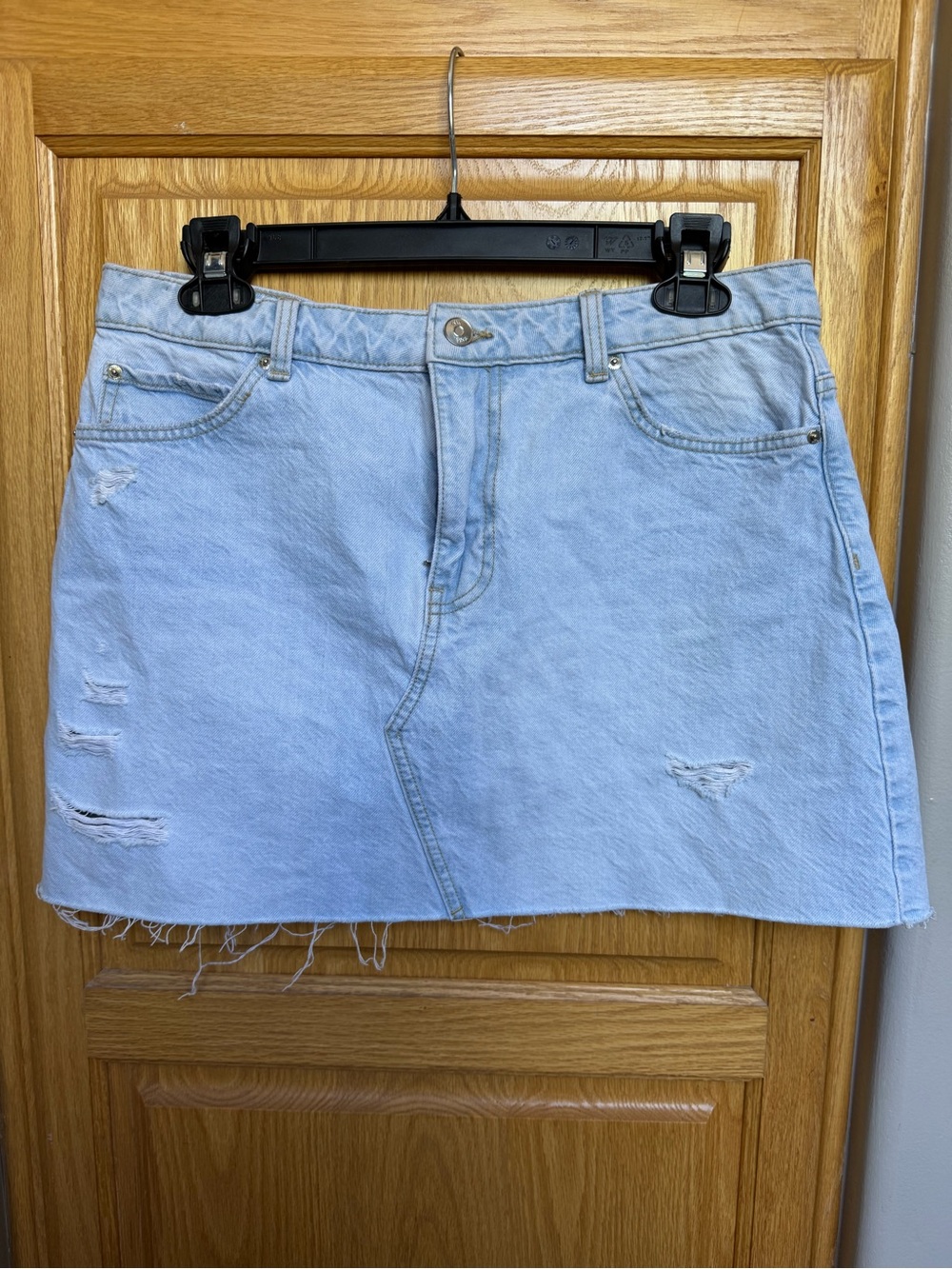 Zara Distressed Jean Skirt